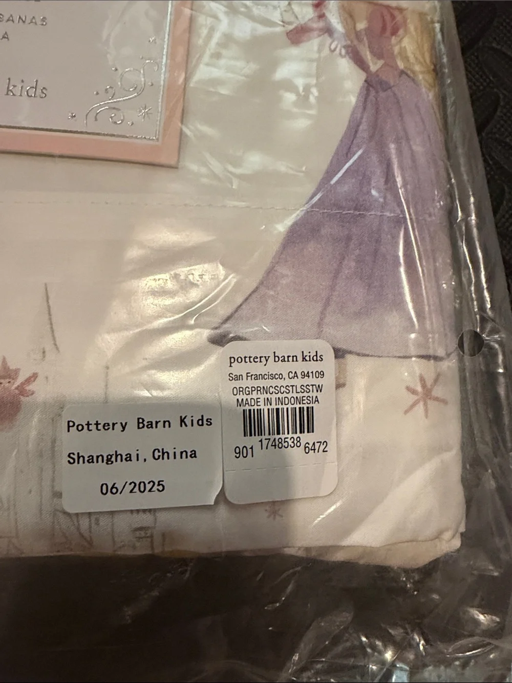 NWT Pottery Barn Kids Organic Sheet Set Disney Princess
